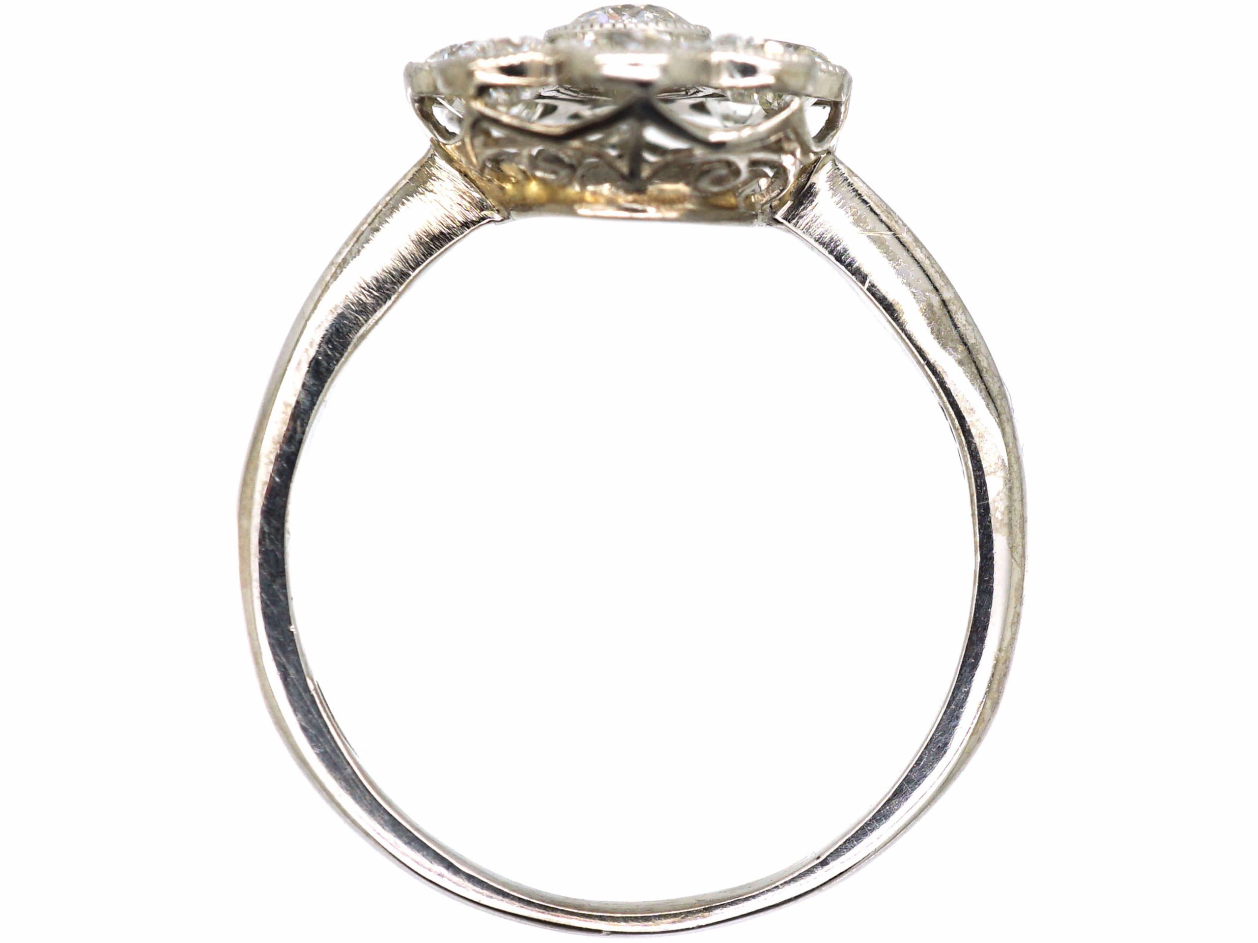 Edwardian 18ct White Gold, Diamond Oval Cluster Ring (278S) | The ...