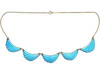 Silver & Blue Enamel Necklace by Elvic & Co