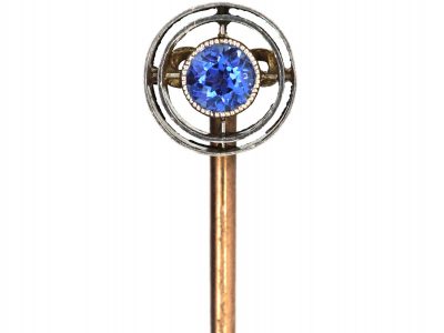 Art Deco Platinum & Sapphire Tie Pin