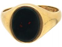 9ct Gold Signet Ring set with a Bloodstone