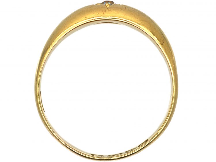 Victorian 18ct Gold, Single Stone Diamond Gypsy Ring