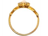 Edwardian 18ct Gold, Opal & Diamond Marquise Ring