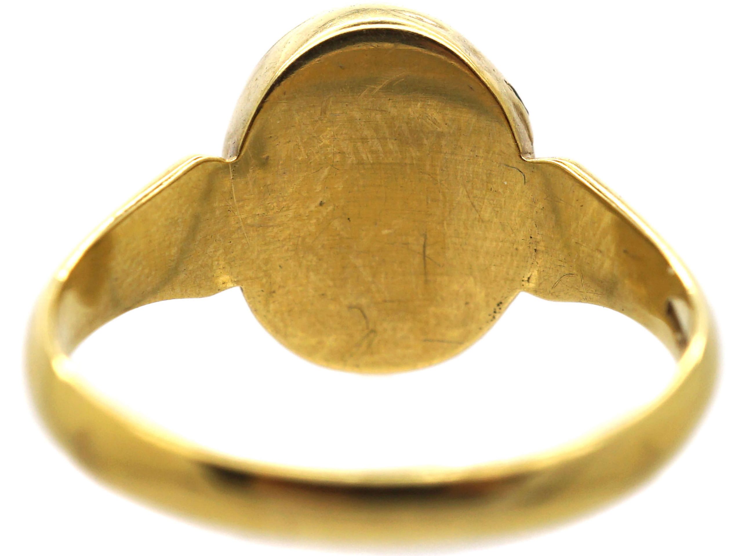 Edwardian 9ct Gold Signet Ring with Hinged Hidden Locket (379S) | The ...