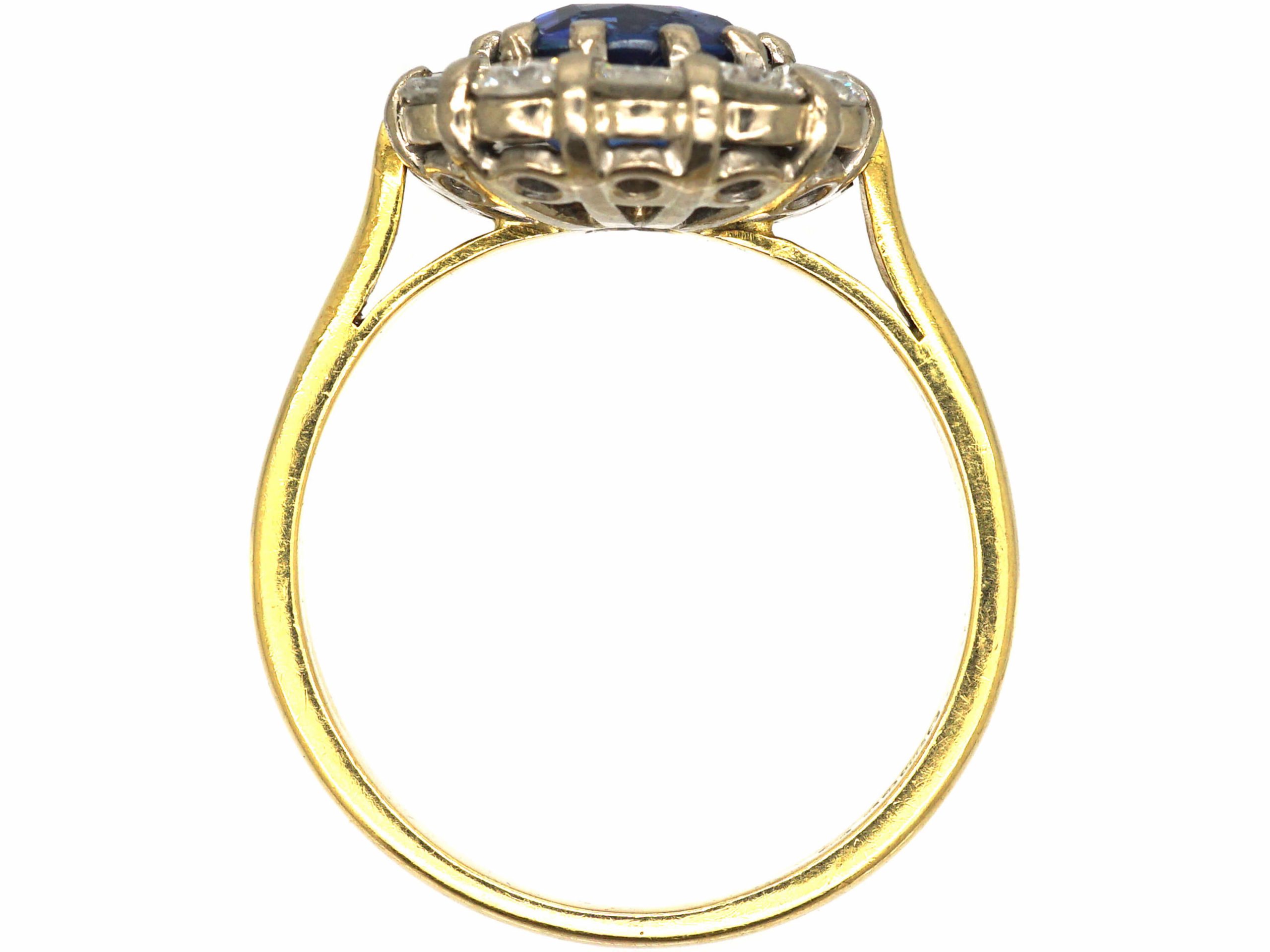 18ct Gold, Sapphire & Diamond Cluster Ring by Deakin & Frances (454S ...