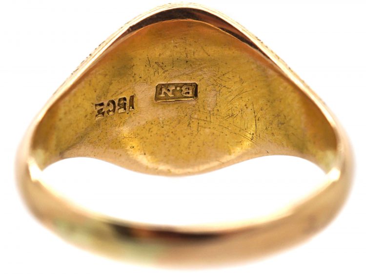 Victorian 15ct Gold & Carnelian Signet Ring with Initial D