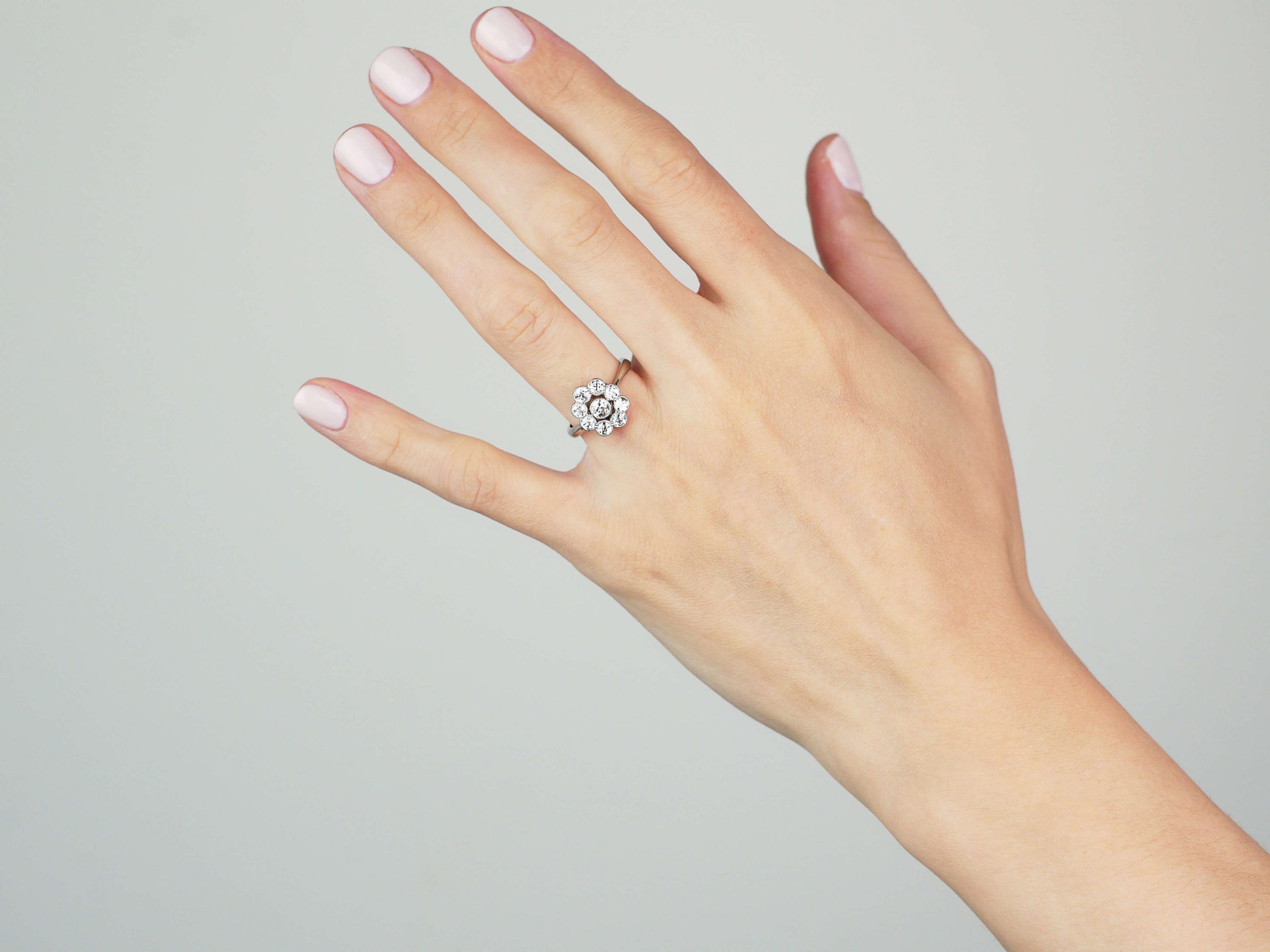10K Yellow Gold Diamond Oval Cluster Ring (1/2 Cttw, I-J Color, I2-I3 Clarity) - Size 7