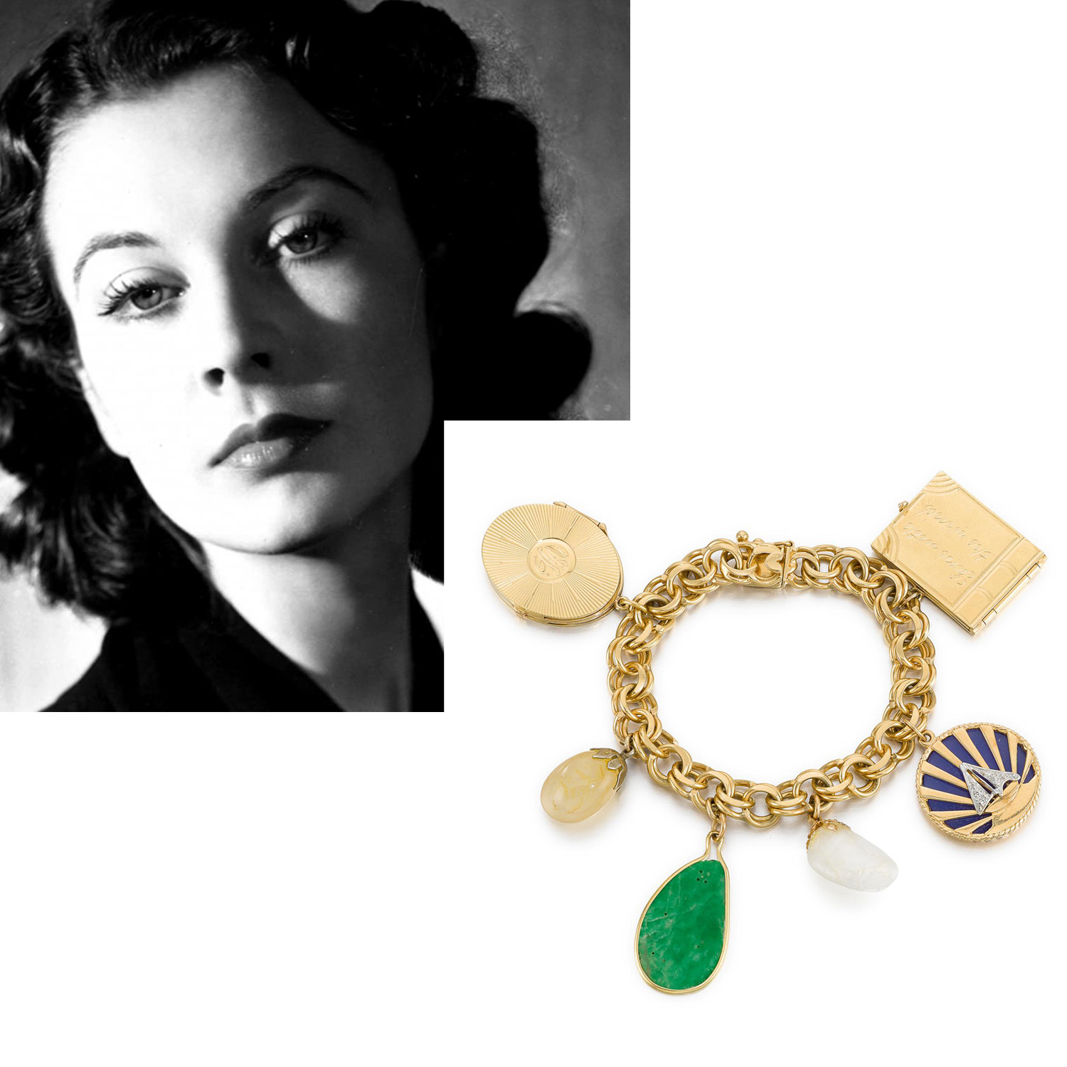 Vivien Leigh charm bracelet