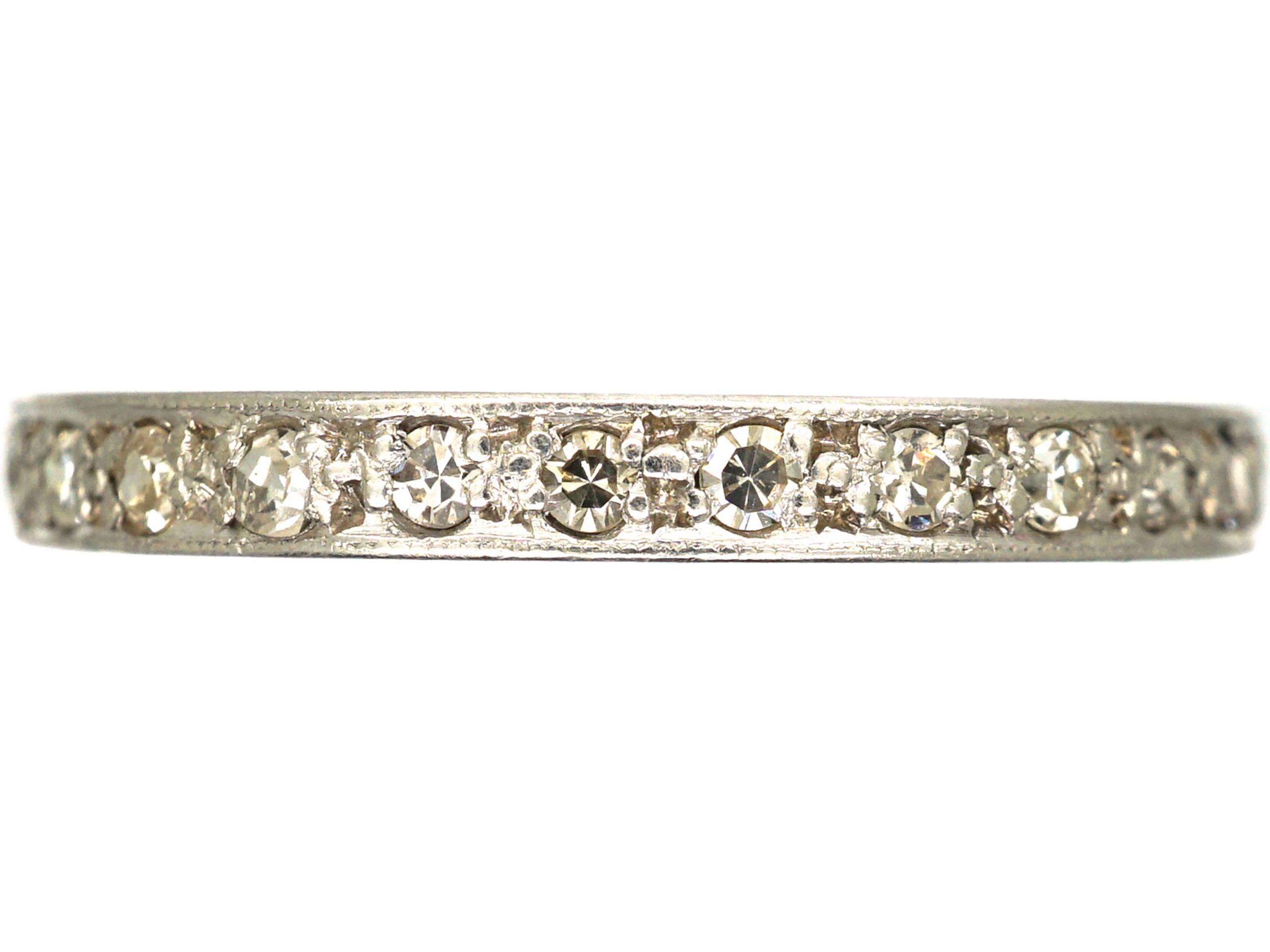 Art Deco Platinum & Diamond Narrow Eternity Ring (490S) | The Antique ...