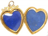 Edwardian 9ct Gold Back & Front Heart Shaped Locket set with a Rose Diamond