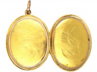 Victorian 15ct Gold Oval Locket with Engraved Detail
