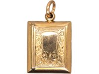 Victorian 9ct Gold Rectangular Locket that Hinges Opens at the Front
