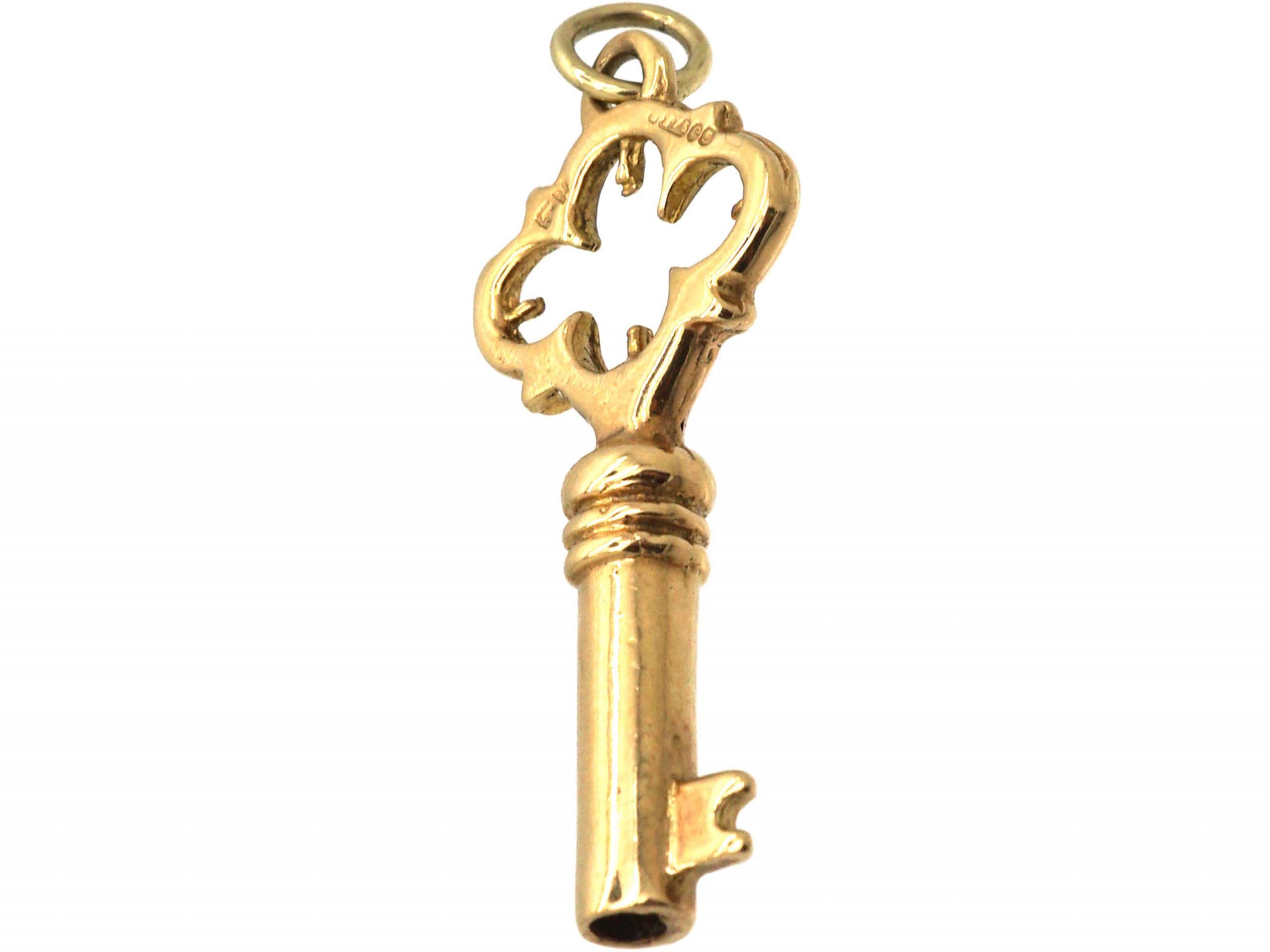 9ct Gold Key Pendant (496S) The Antique Jewellery Company