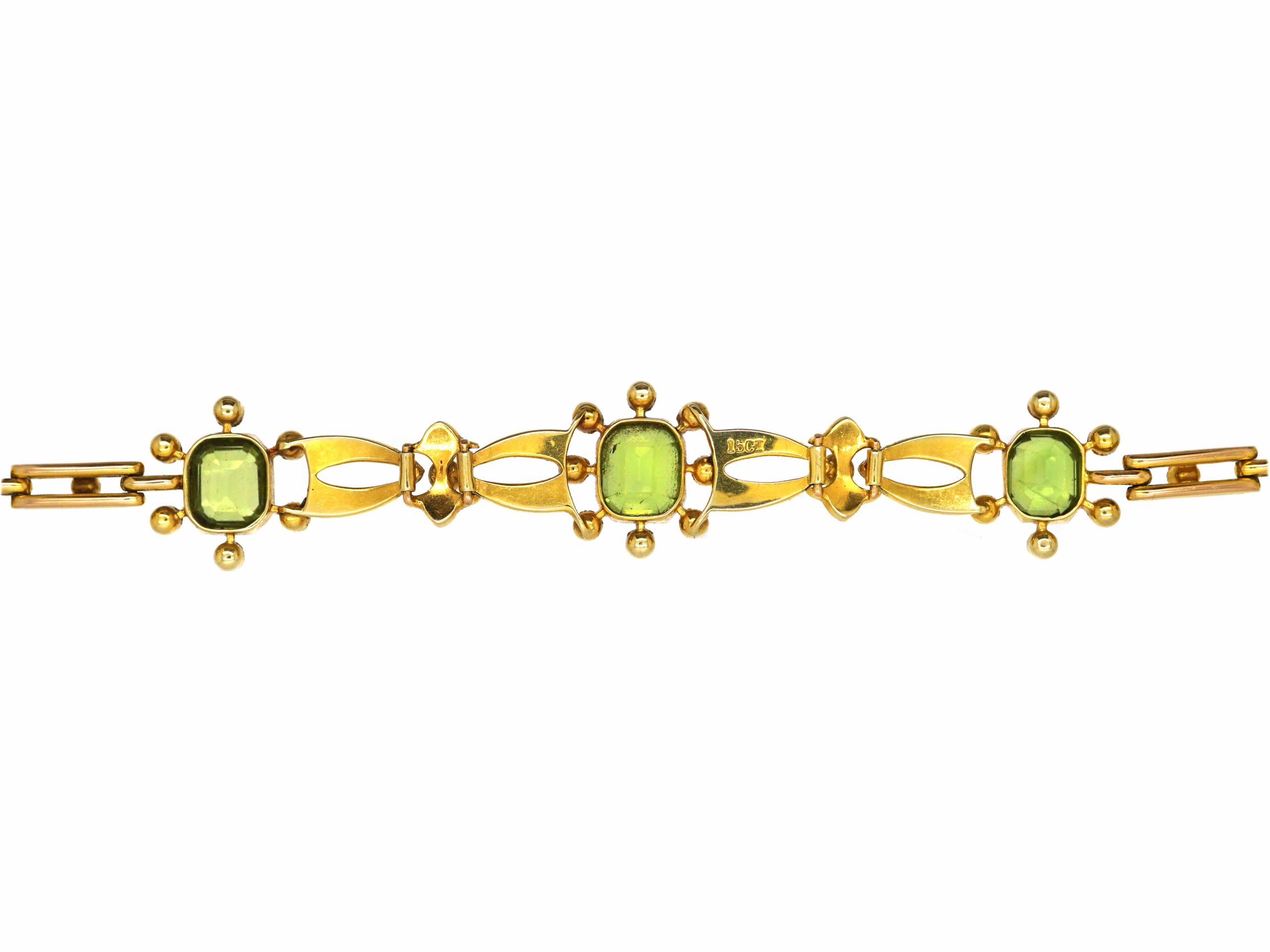 Pacific Northwest store Bell Vintage Gold and Peridot Bracelet