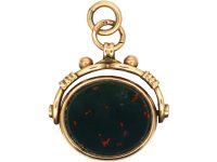 Victorian 9ct Gold Swivel Fob set with a Bloodstone & a Carnelian