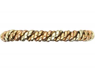 9ct Three Colour Twisted Gold Wedding Ring