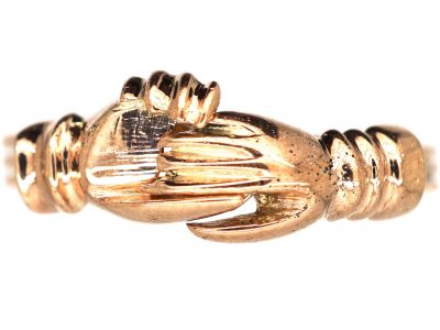 9ct Gold Clasped Hands Fede Ring