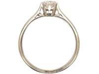 Art Deco 18ct White Gold & Platinum, Diamond Solitaire Ring