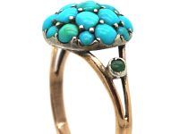 Victorian 9ct Gold, Turquoise Cluster Ring
