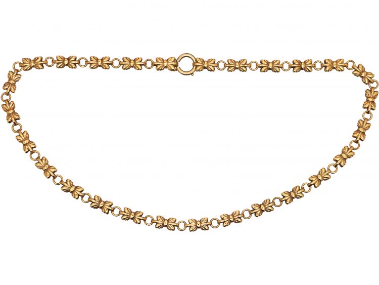 Edwardian 9ct Gold Necklace with Bow Detail