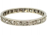 Art Deco Platinum & Diamond Narrow Eternity Ring