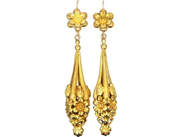 Georgian 15ct Gold Drop Earrings