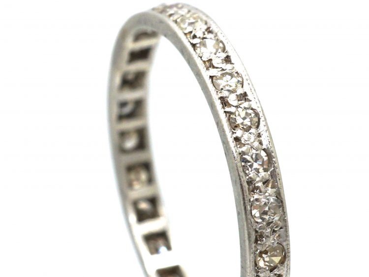 Art Deco Platinum & Diamond Narrow Eternity Ring