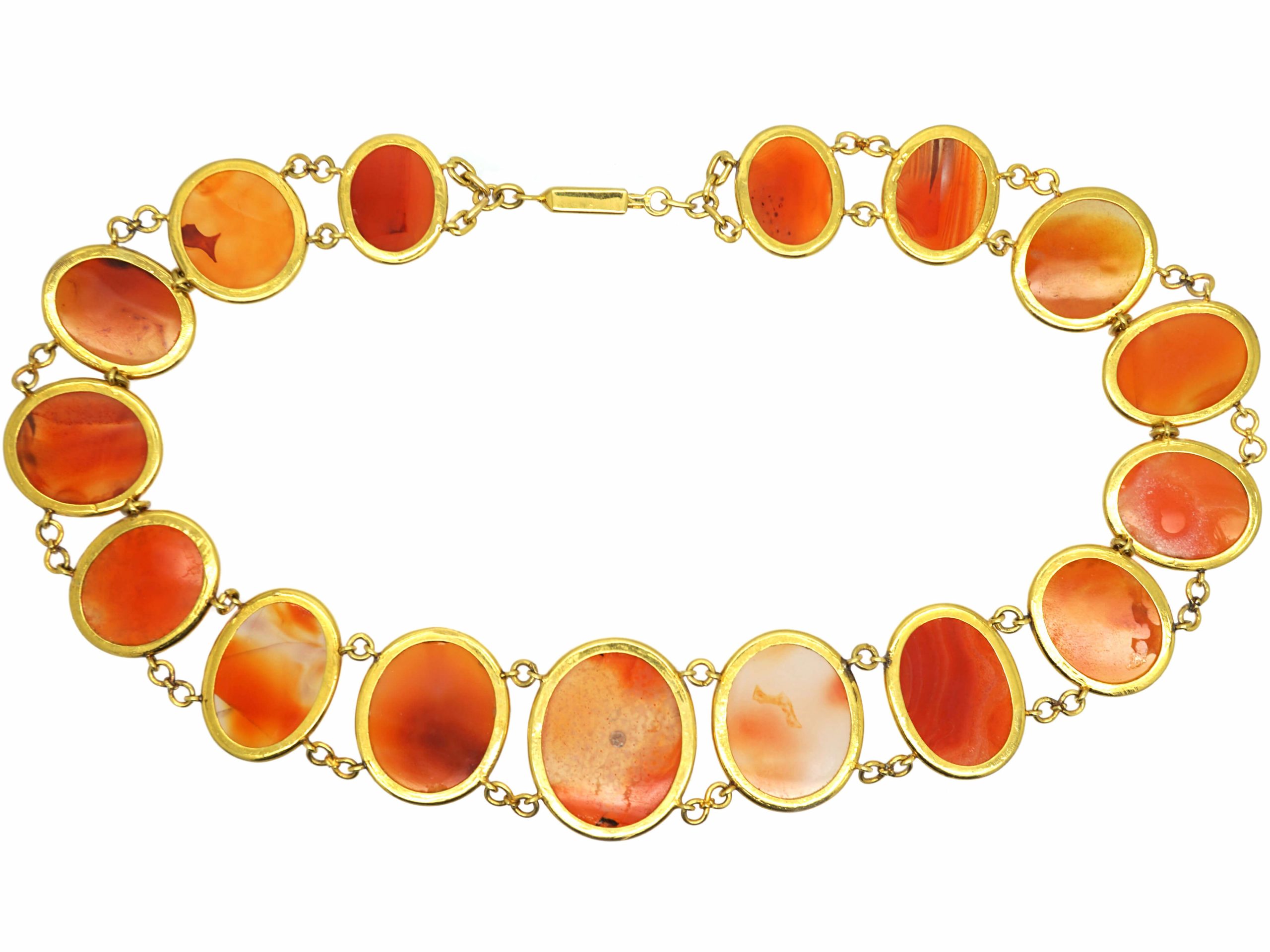 Victorian 18ct Gold Graduated Carnelian Collar (846R) | The Antique ...