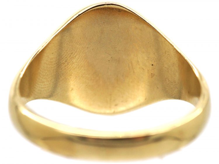 9ct Gold Signet Ring with Engraved Intaglio of a Lion