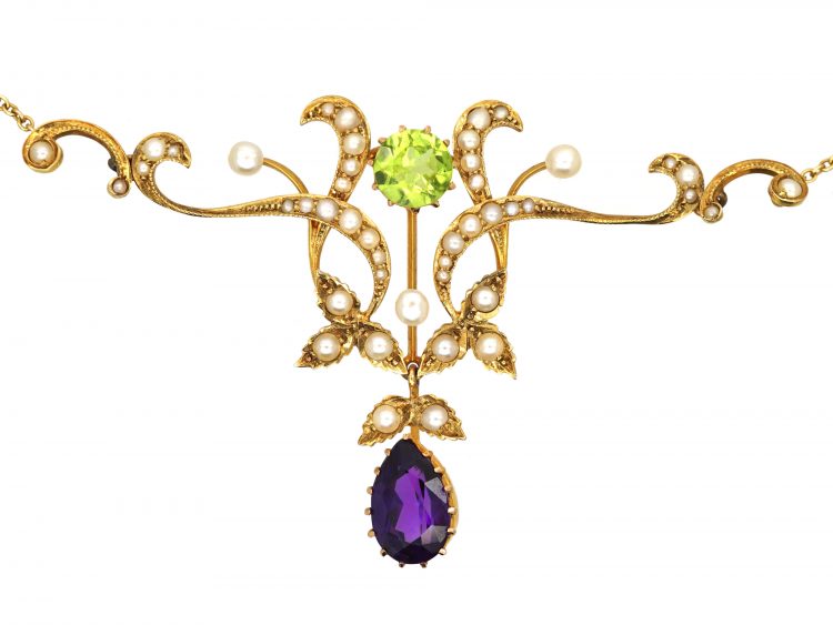 Edwardian 15ct Gold Suffragette Necklace
