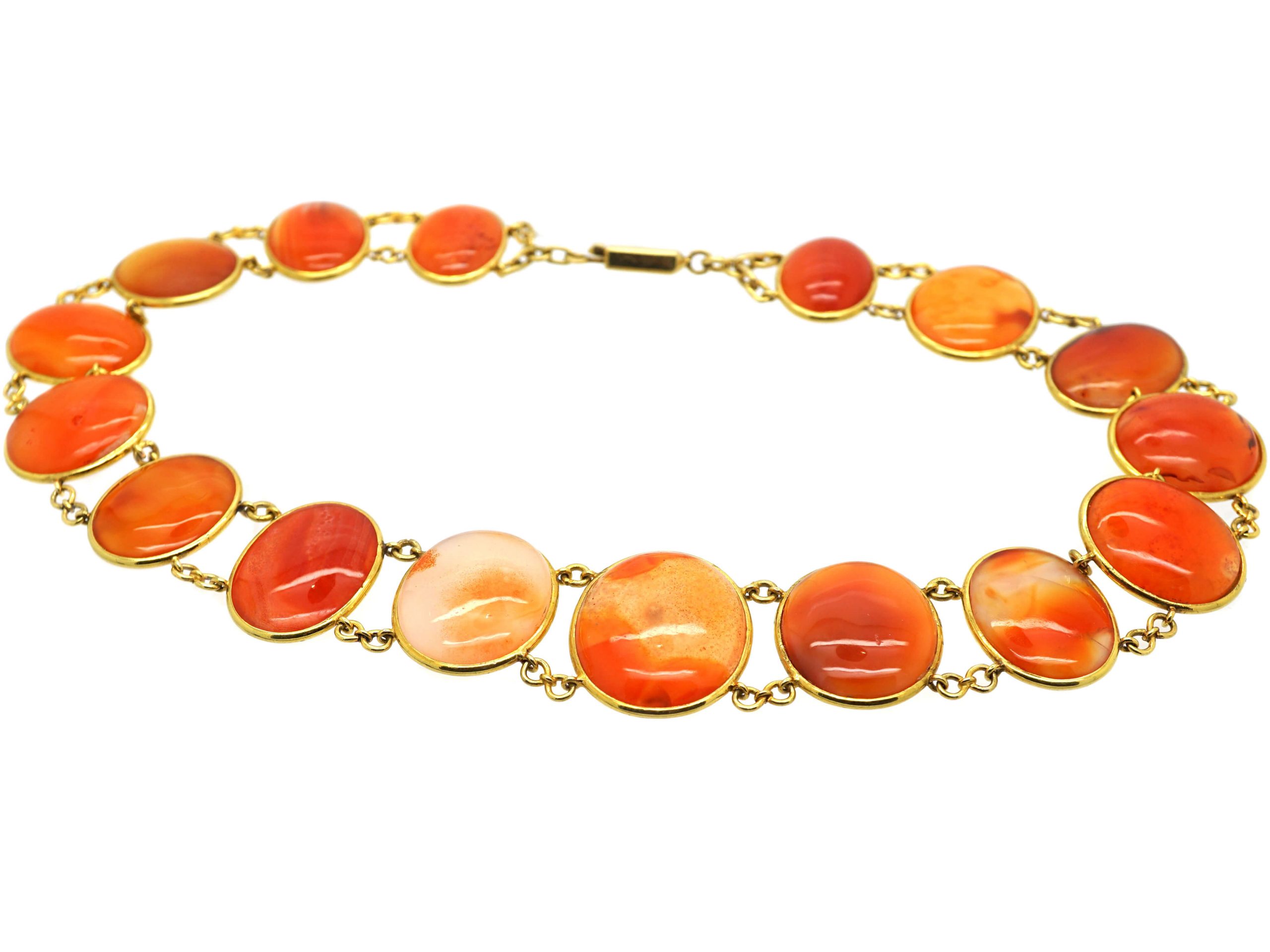 Victorian 18ct Gold Graduated Carnelian Collar (846R) | The Antique ...