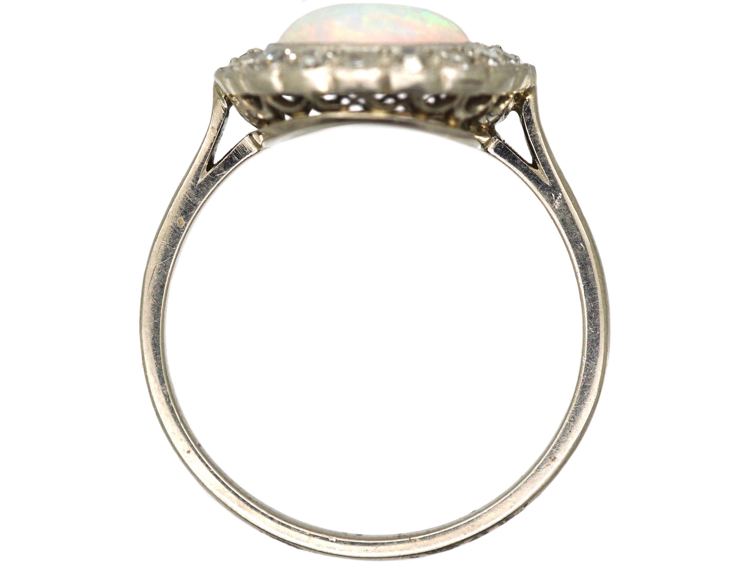 Edwardian 18ct Gold, Opal & Diamond Cluster Ring (540S/PR) | The ...