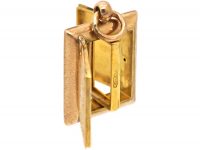 Victorian 9ct Gold Rectangular Locket that Hinges Opens at the Front