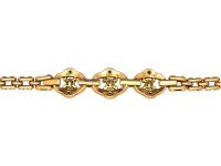 Victorian 15ct Gold, Diamond  & Natural Bouton Pearl, Jubilee Enamel Bracelet