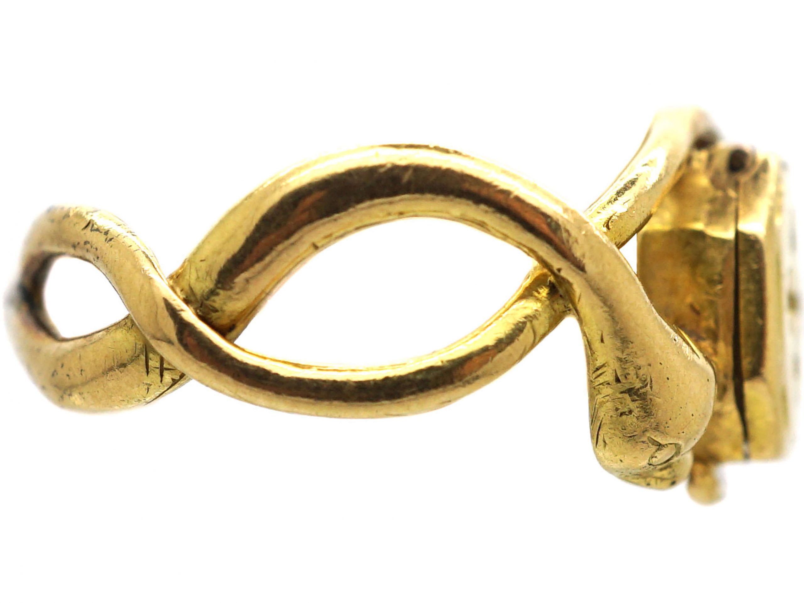 Early Victorian 18ct Gold Opening Ring with Engraved Cross Motif & Two ...