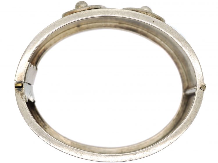 Victorian Silver Bangle with Two Tennis Racquets