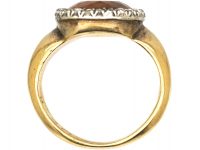Georgian 15ct Gold, Large Cushion Cut Citrine & Rose Diamond Ring