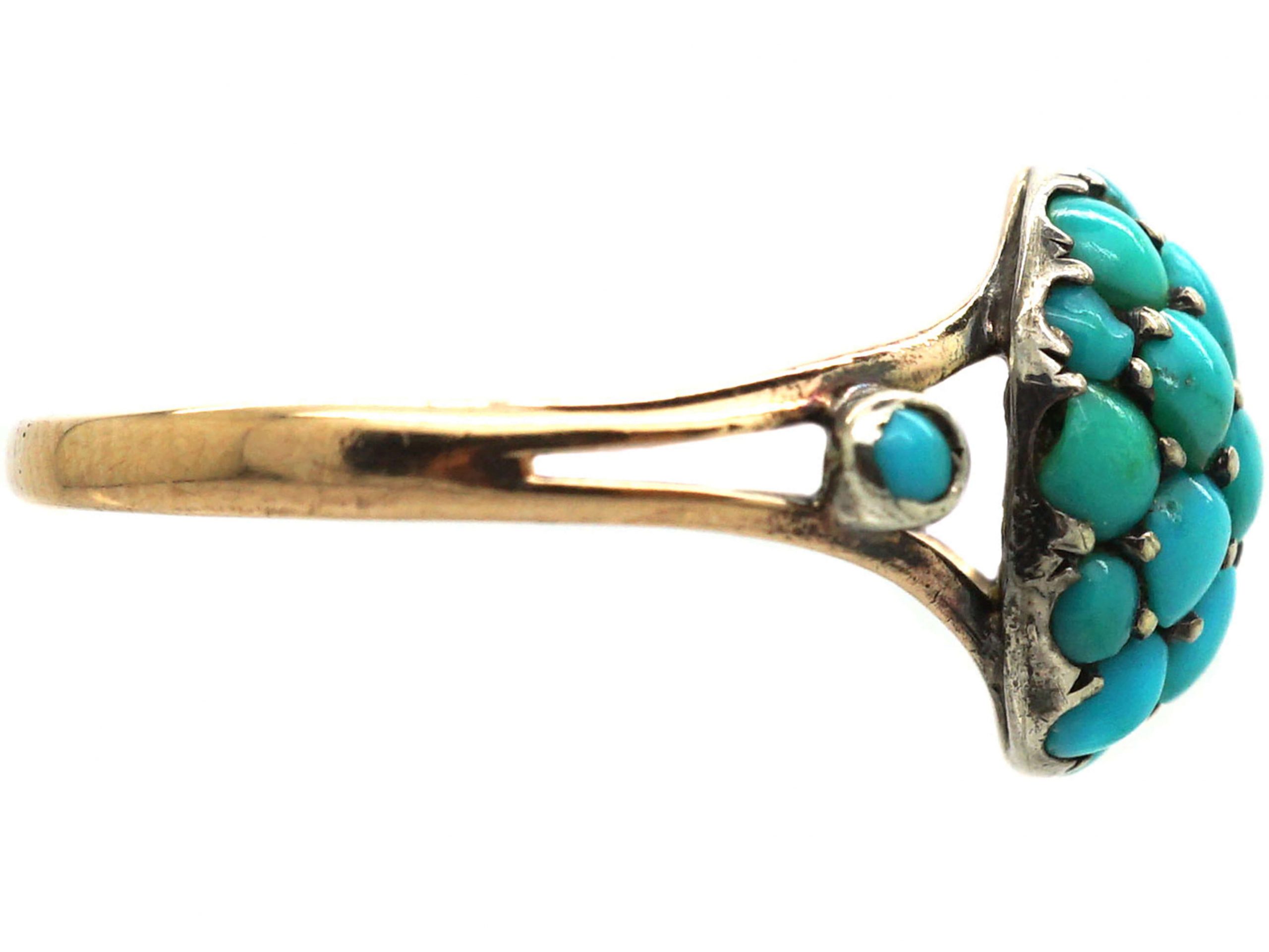 Victorian 9ct Gold, Turquoise Cluster Ring (486S) | The Antique ...