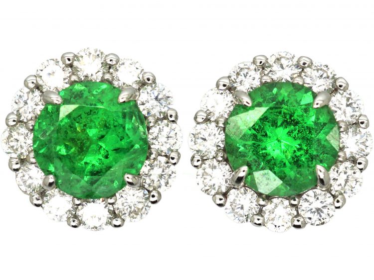 Vintage Style Gold Plated Chandelier Earrings – Green & White Crystal Gemstones