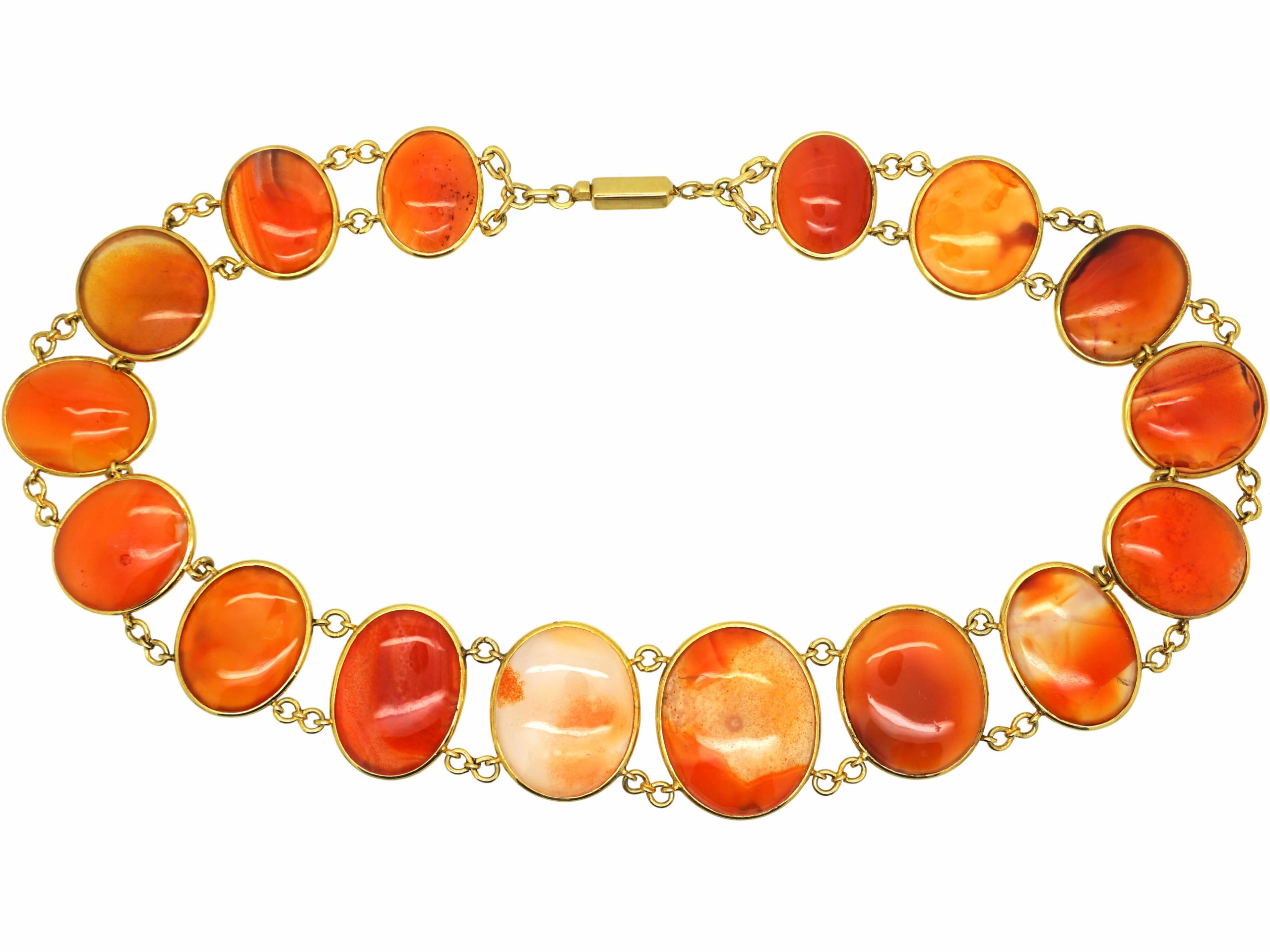 Victorian 18ct Gold Graduated Carnelian Collar (846R) | The Antique ...