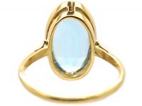 18ct Gold Oval Fancy Cut Aquamarine Ring