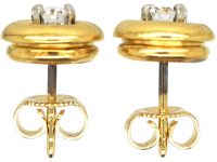 18ct Gold & Diamond Circle Earrings