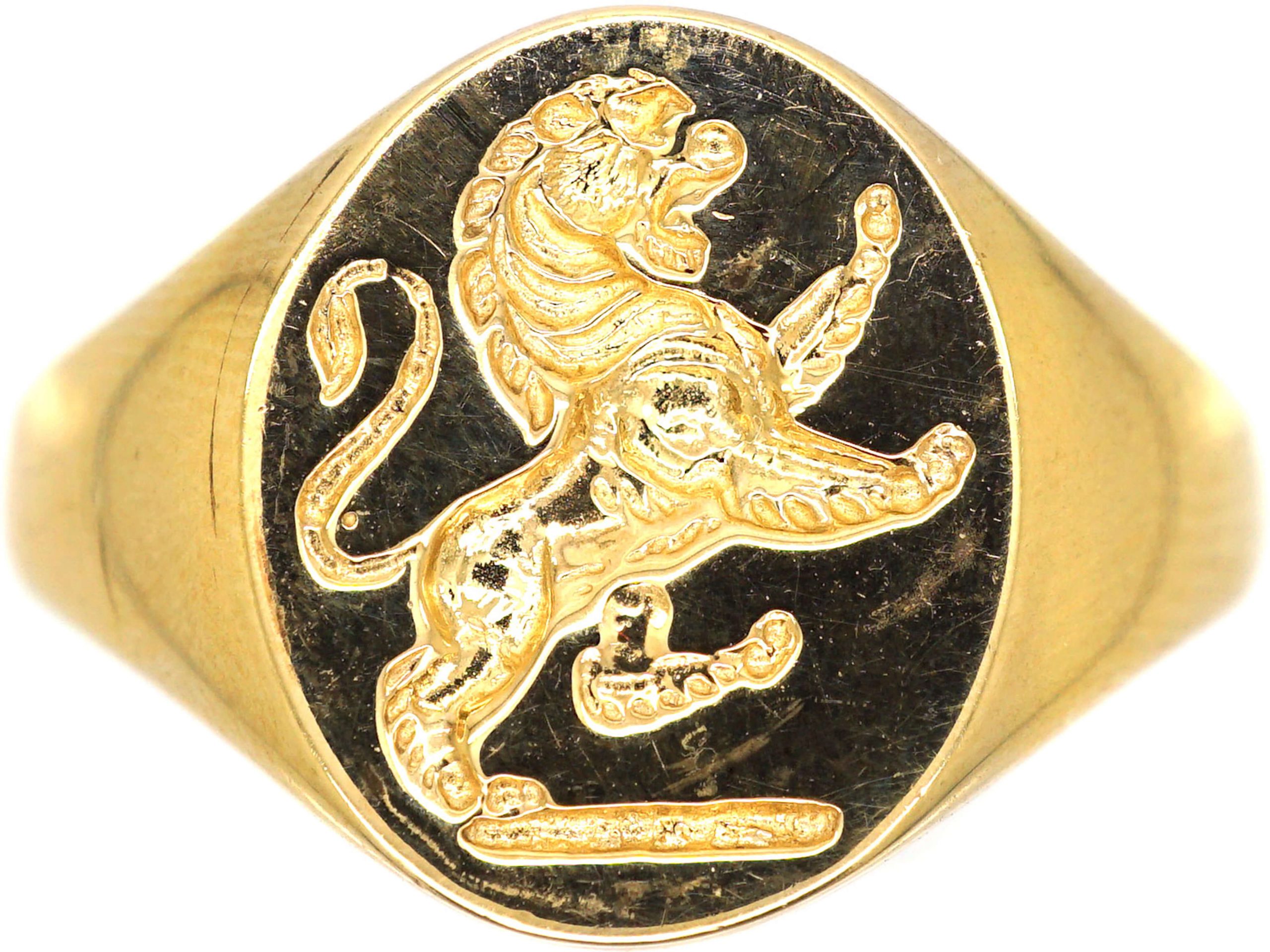 signet ring with heraldic lion 3D Print Model in Rings 3DExport
