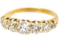 Victorian 18ct Gold, Seven Stone Old Mine Cut Diamond Ring