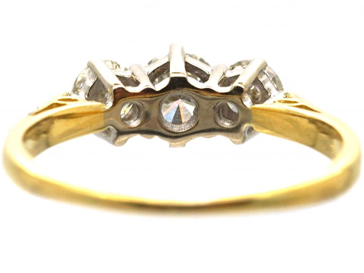 1950s 18ct Gold, Three Stone Diamond Ring