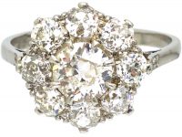 Platinum & Diamond Large Cluster Ring