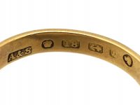 Victorian 18ct Gold, Black Enamel & Cabochon Garnet Mourning Ring