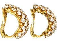 Large 18ct Gold & Diamond Half Hoop Earrings