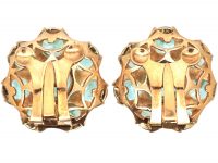 Retro 9ct Gold Zircon Cluster Earrings