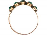 Georgian 9ct Gold, Five Green Emerald Paste Ring