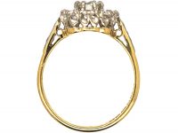 18ct Gold & Diamond Cluster Ring with Diamond Set Shoulders